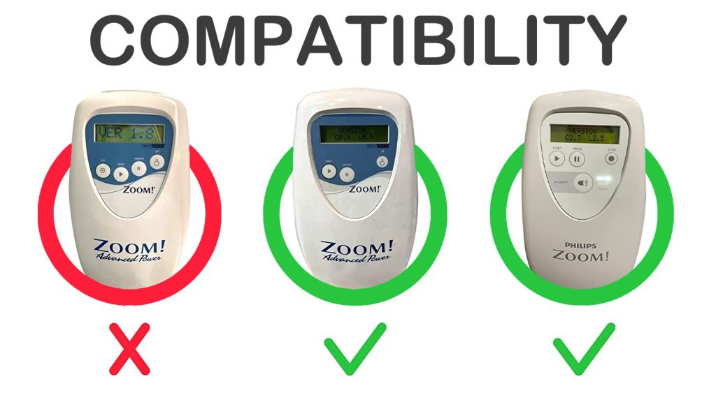 Philips Zoom control panel displaying VERSION code during startup sequence